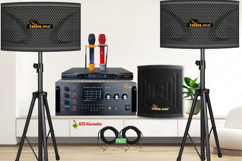5000W Karaoke System with Bluetooth, Optical, HDMI ARC, With Dual 2400W Speakers, Dual Anti Feedback Wireless Microphones With 1200W Subwoofer image 1