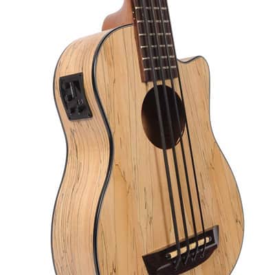 Kala UBASS-SP-MAPL-FS Spalted Maple Acoustic-Electric U-BASS with Gig Bag image 4
