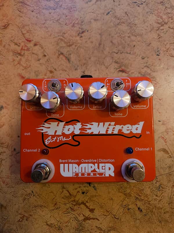 Wampler Autographed Brent Mason Hot Wired Overdrive Distortion 2000s - Orange Metal image 1