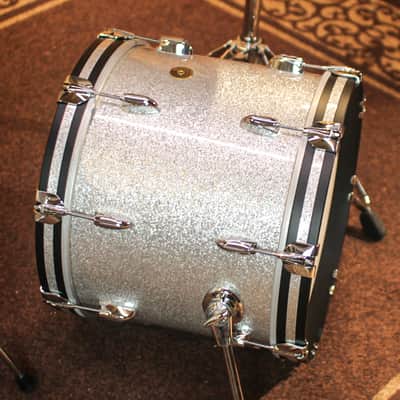 Gretsch USA Custom Silver Sparkle Nitron Drum Set - 14x18,8x12,14x14 - SO#1323839 image 2