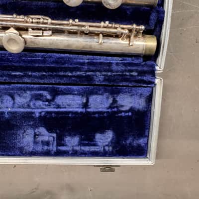 Linton Elkhart Indiana Concert Orchestral Band Flute Silver 3027 1960s - Silver image 4