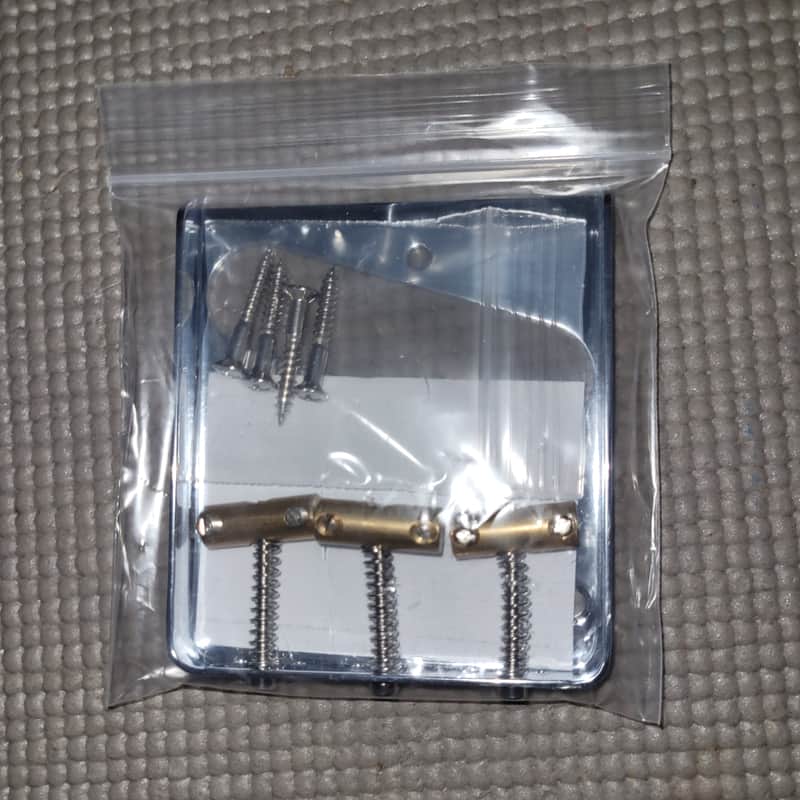 Vintage Style Telecaster® Tele® Bridge w/ Tilt Compensated Saddles CHROME image 1