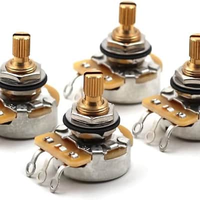CTS 500k pot, 500k potentiometer guitar potentiometer for volume and tone, short Split Shaft Audio Taper Pots - Set of Four (4X) image 1