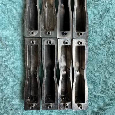 Ludwig Lot of 8 Bass Drum Bow Tie Lugs - Transition Badge - 3 7/8” 50s 60s - Nickel image 6