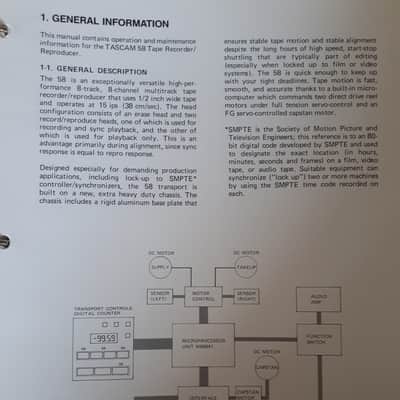 Tascam Operation/Maintenance Manual for Tascam 58 8-Track Recorder/Reproducer AND DX-2D/DX-4D DBX ma image 5
