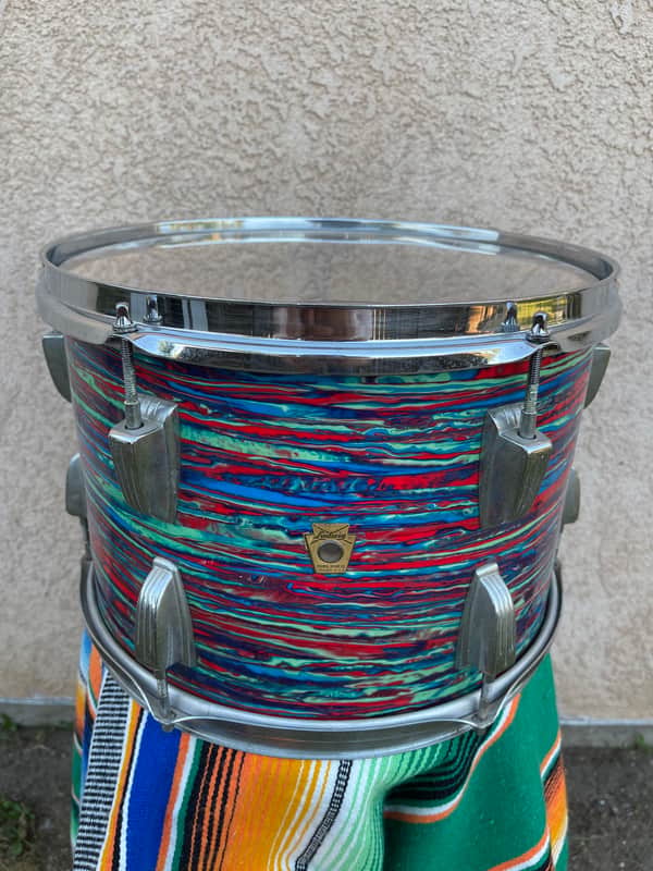 Ludwig No. 944 Classic 9x13" Rack Tom with Keystone Badge 1968 - Psychedelic Red image 1
