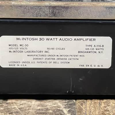 McIntosh MC-30 30-Watt Monoblock Tube Power Amplifier image 8