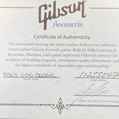 2015 Gibson Custom Shop 1930's L-00 Classic - Ebony | Reverb