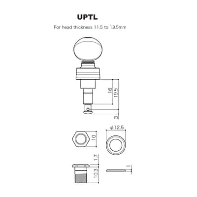 NEW Gotoh UPTL-UBN Sealed Planetary Ukulele LONG Tuning Keys Ivory Buttons, GOLD image 2