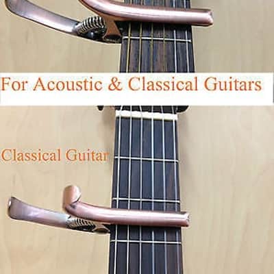 Haze DC06 Top Grade Zinc Alloy Acoustic/Classical Guitar Capo,Bronze+3 Free Picks image 4