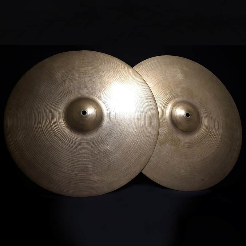 A. Zildjian 15" Large Stamp Hi-Hat Cymbals (Pair) 1953 - 1957 image 1