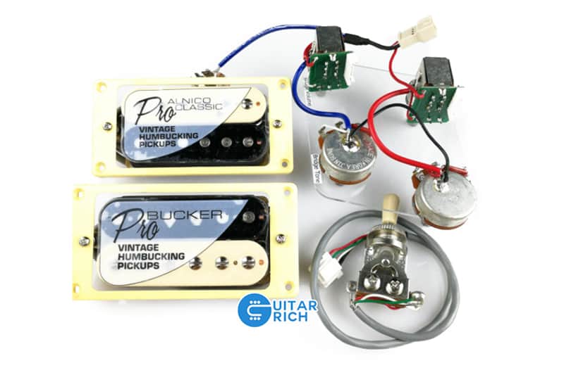 Epi ProBucker LP pickup Alnico Classic Humbucker - Zebra with wiring harness image 1