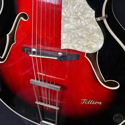 Tellson Single cutaway Jazz/Swing Guitar from the 60`s in red sunburst finish image 8