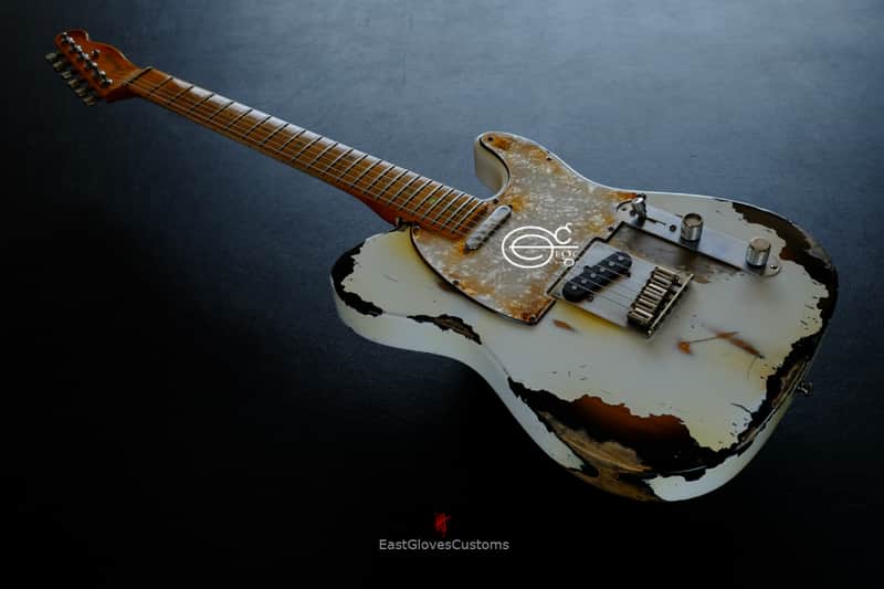 Fender Telecaster American Deluxe 60th Anniversary Series White over Sunburst Aged Heavy Relic Rare image 1