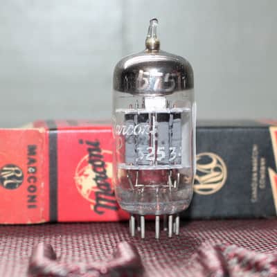GE 5751 12AX7 SUB TIGHT BALANCE GRAY PLATE 3 MICA S RODS COPPER GRID POSTS NOS+NIB VINTAGE 1958 FOR MARCONI CANADA image 3