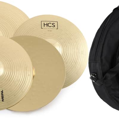 Meinl Cymbals HCS Basic Cymbal Set - 3-piece with Free 14-inch Crash  Bundle with Meinl Cymbals Professional Cymbal Bag - 22" Black image 1