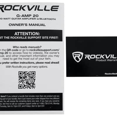 Rockville G-AMP 20W Guitar Amplifier Combo with Bluetooth, Delay, Dual Guitar Inputs, Clean/Overdrive, EQ Controls, Portable for Practice and Small Gigs image 8