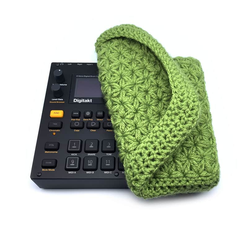 Jasmine stitch crochet dust cover for Elektron Digitakt and Digitone - Avocado image 1
