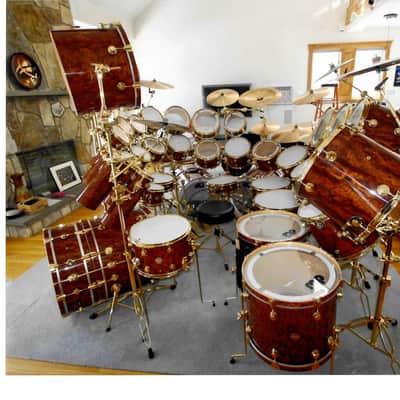 ULTIMATE DW DRUM SET, 50 DRUMS! COLLECTOR'S SERIES BUBINGA WATERFALL, 2009, MINT! image 3
