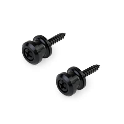Schaller Original-Style Strap Lock Buttons BLACK - True Custom Shop image 1