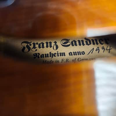 Vintage 1994 Franz Sandner Step-Up Violin, Made in Germany, with Case and Bow image 19