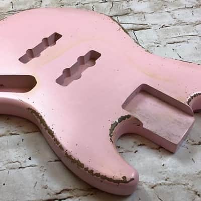 Custom Shop Guitar Relic Aged Nitro Shell Pink Jazz Bass Body MADE TO ORDER image 2