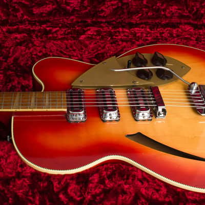 Rickenbacker  Model 375F Semi-Hollow Body Electric Guitar (1961), ser. #AH-580, black tolex hard shell case. image 14