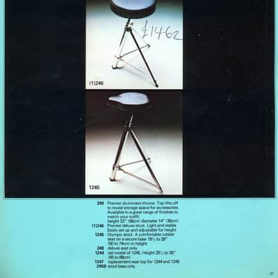 PREMIER DELUXE STOOL (1)246 - Drum Throne Vintage 70s image 7