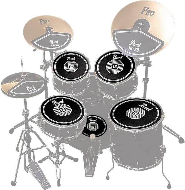 Pearl Rubber Disk Practice Pad Set for Drum Set - Black (RP50) image 1