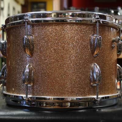 1966 Slingerland Modern Jazz Outfit in Sparkling Champagne Pearl 14x20 8x12 14x14 image 16