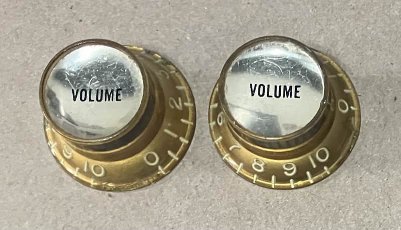 Gibson- Reflector knobs, Gold, 1960's, Pair image 1
