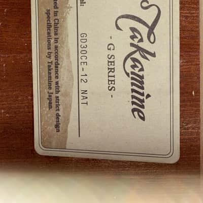 Takamine GD30CE-12 NAT G30 Series 12-String Dreadnought Cutaway Acoustic/Electric Guitar 2010s - Natural Gloss image 9