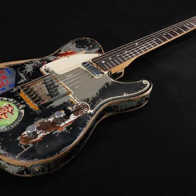 Fender Custom Shop Limited Edition Master Built Joe Strummer Telecaster Heavy Relic - Aged Black over 3-Color Sunburst 712 image 3