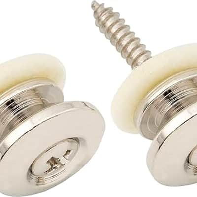 14mm Steel G-type Strap Button End Pins for Acoustic Electric Guitar Bass, Nickel (Set of 2) image 1