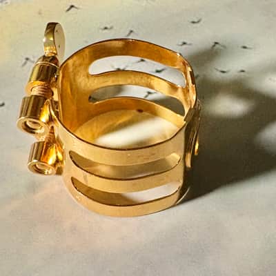 Ishimori Woodstone Standard gold plated ligature for alto sax hard rubber mouthpiece image 3