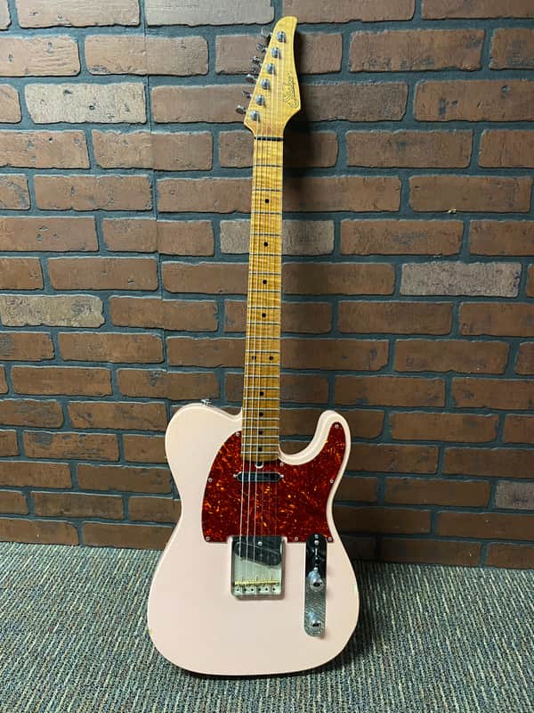 Suhr Classic T Antique Roasted Flame neck, Swamp Ash, Shell Pink image 1