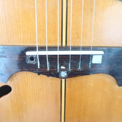 Weird Gear Alert! Flower Power! Vintage 1960s Unknown Home Made Acoustic Electro Guitar Hippy Height Ashbury Busker Scene Very Well Made With Rare Parts Vintage Rare DiMarzio Humbucker pickup & Patent Pending Grover Tuners 3+3 image 14