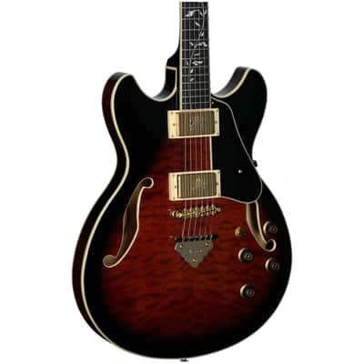Ibanez AS93QMSP Artcore Electric Guitar, Dark Brown Sunburst image 1