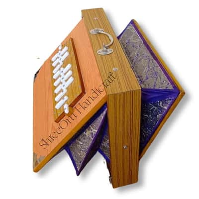 Shruti Box With Padale Indian Orange Teak Plywood Classic Shruti Box/Case 13 Stopper Musical Instrument For Bhajan Kirtan/Sound Therapy image 3