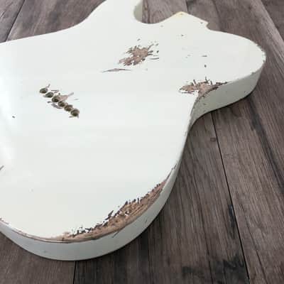 FRANCHIN Mars guitar body Relic Aged Vintage White 100% Nitro Lacquer Cracks TV Jones Pickups Alder T-Style Made in Italy - Stock piece #22920526 image 13