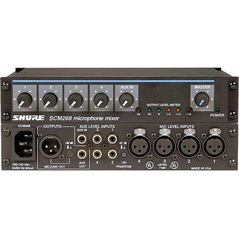 Shure SCM268 4-Channel Rack Mountable Microphone Mixer image 1