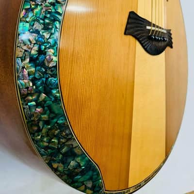 Blueberry  Handmade Acoustic Guitar Grand Concert Built to Order with Paua Shell Arm Rest and Rib Rest image 1