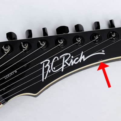 B.C. Rich JRV Lucky 8 8-String Electric Guitar V Shape Black Gloss #33071 image 5