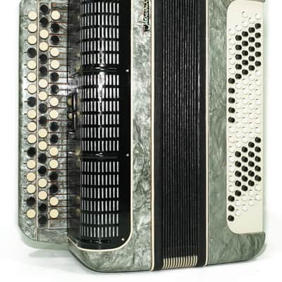 Russian Bayan Melodia Kirov, Vintage Chromatic Button accordion, made in USSR, New Straps and Soft Bag, Rich and Beautiful sound, 2751 image 6