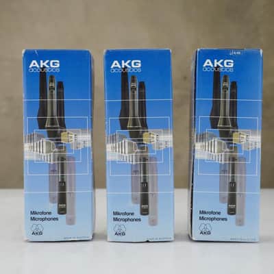 3 AKG D4400 Dynamic Microphones w/ Hosa Ground Lift XLR Adapters #48061 image 1