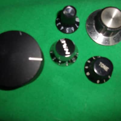 Lot of 5 Misc. Black Knobs for Guitars, Pedals, amp etc. Volume Tone Controls image 2