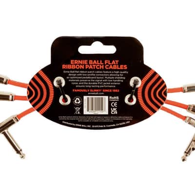 6" Flat Ribbon Patch Cable Multi-Shielded Low-Profile Low-Noise 3-Pack - Red - Multi-Effects - Stompbox & Studio Rack Interconnect image 2