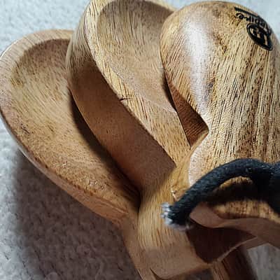 Latin Percussion LPA132 Aspire Castanets Single Pair w/ Handle - Wood image 3