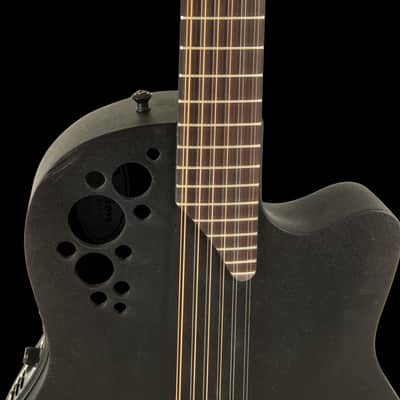 Ovation 2058TX-5-G Pro Series Elite TX 12-String Deep Contour Acoustic-Electric Guitar Textured Black image 11