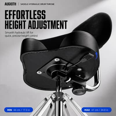 Augioth four-legged hydraulic drum stool, anti-shake rectangular base + memory foam cushion, suitable for double bass drum playing and intense performances. image 8